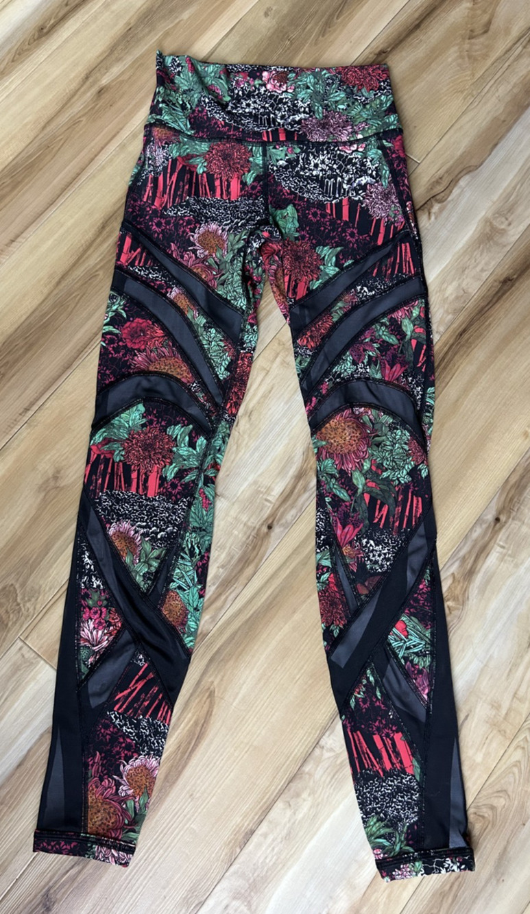 Lululemon Womens Wunder Under Hi-Rise Tight Mesh 28" Zen Garden Size 6